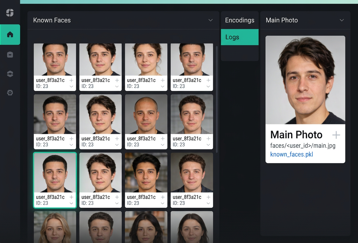Face profile storage